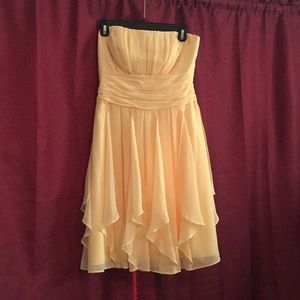 Yellow strapless dress